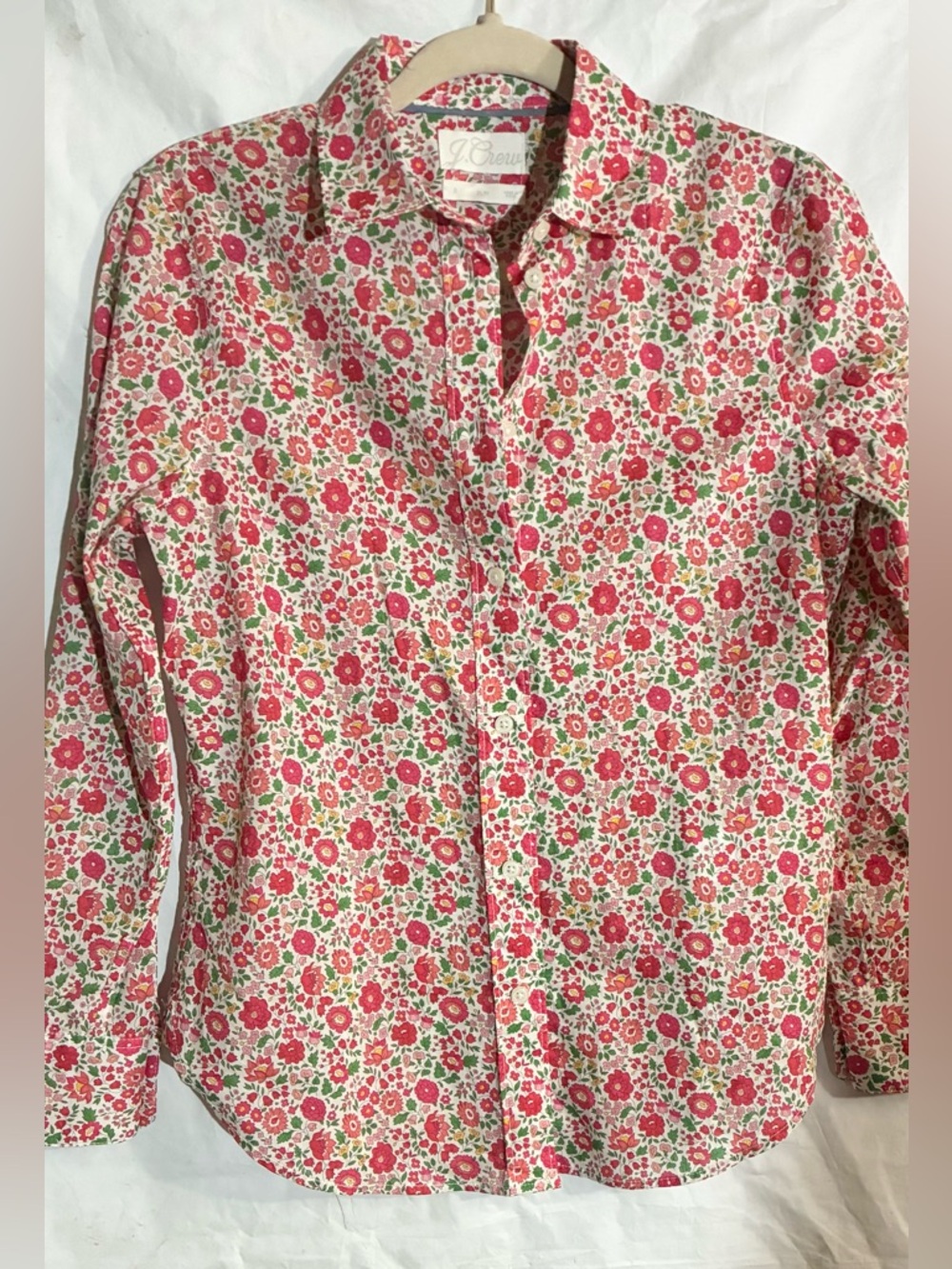 J Crew X Liberty London Ditsy Floral Button Up Shirt Sz 2 Slim Preppy from SP21